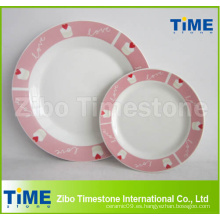 Cerámica de porcelana personalizado impreso Dinner Plates
